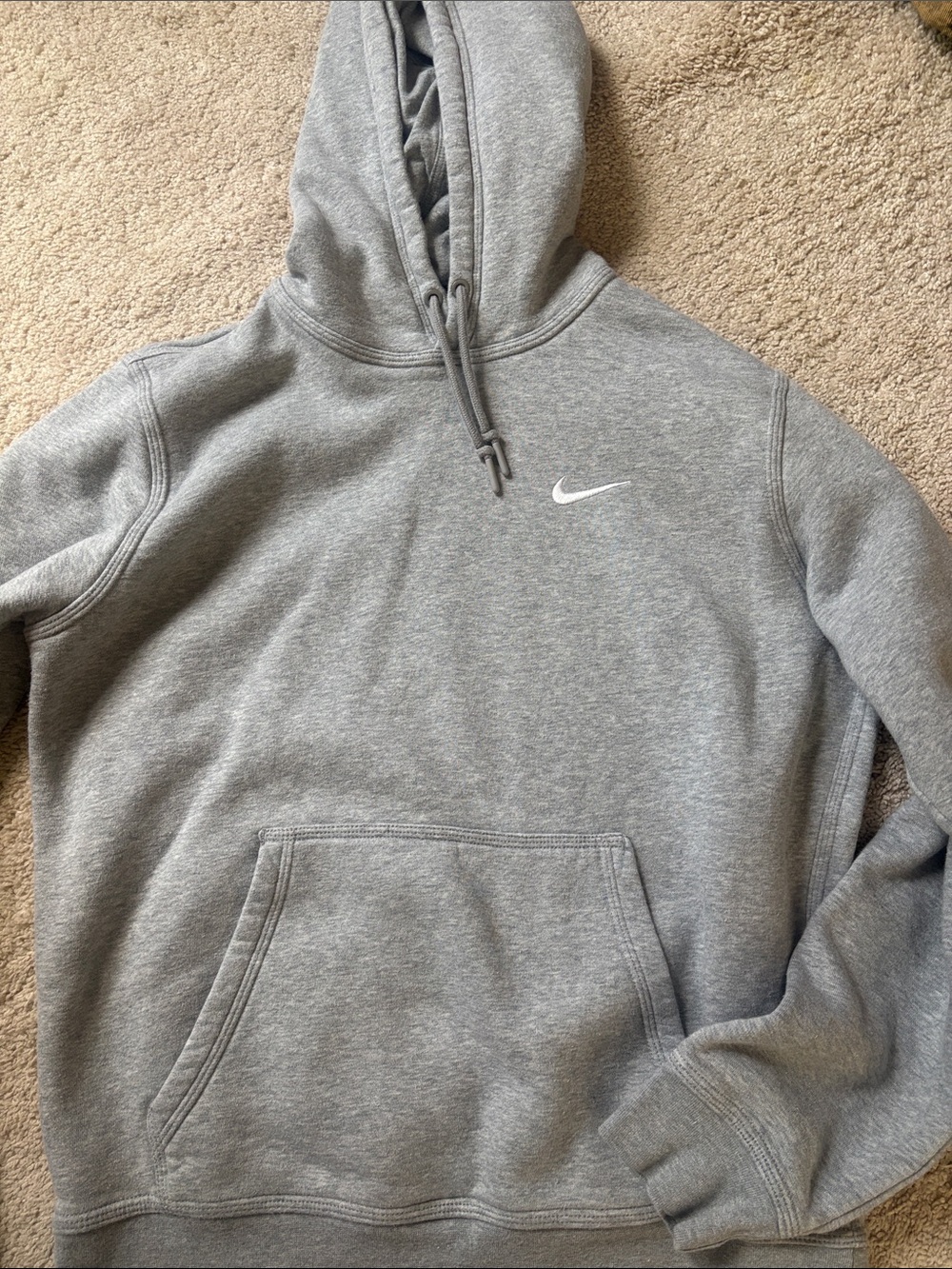 Nike Gray Pullover Hoodie with White Swoosh